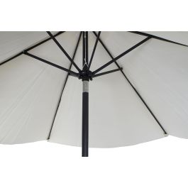 DKD Home Decor Parasol de Jardín y Terraza Inclinable 300x300 cm 250 cm Alto 6 Varillas Beige Gris Oscuro Acero Poliéster 180 gsm