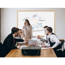 Q-connect Pizarra Blanca Laminada Marco de Madera 120x90 cm