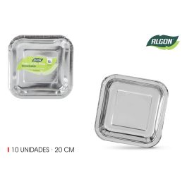 Set de 10 platos de cartón plata cuadrados 20 cm Algon (18 Unidades) Precio: 14.49999991. SKU: B19H4CNXWM