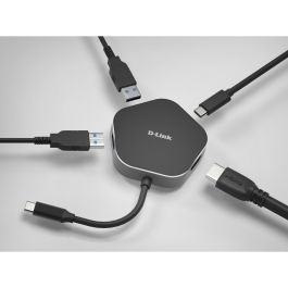 D-Link Hub M420 2 Puertos USB 3.0, 1 HDMI 4K, 1 USB-C Thunderbolt 3 PD 60W