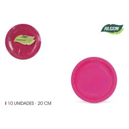 Set de 10 platos de cartón fucsia Algon 20 cm (36 Cajas) Precio: 23.50000048. SKU: B1KHC32A4K