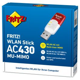 AVM FRITZ!WLAN USB Stick AC 430 MU-MIMO Inalámbrico USB WLAN 433 Mbit/s