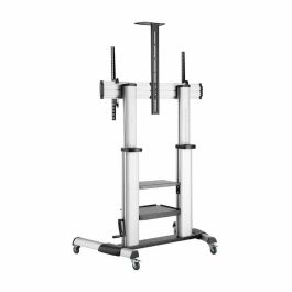 AISENS - SOPORTE DE SUELO PRO CON RUEDAS Y MANIVELA, BANDEJAS PARA DVD Y SOPORTE DE CAMARA PARA MONI