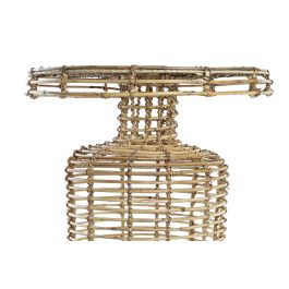 DKD Home Decor Mesita Auxiliar Balines de Ratán Natural 48 Ancho x 45 Alto x 48 Largo cm Doble Cara DKD Home Decor Mesita Auxiliar Balines de Ratán Natural 48 Ancho x 45 Alto x 48 Largo cm Doble Cara
