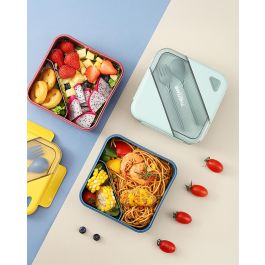 Thermosport Fiambrera Cuadrada Porta Alimentos 1000 ml - 17 x 17 x 7.5 cm (12 Unidades)