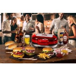 Ariete 205/00 Máquina de Hamburguesas Party Time Roja - Diseño Exclusivo y Compacto Ariete 205/00 Máquina de Hamburguesas Party Time Roja - Diseño Exclusivo y Compacto