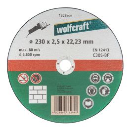 Wolfcraft Disco corte para piedra Ø230x2,5x22,23mm 1628099, profesional y doméstico, velocidad máxima 80m/sec