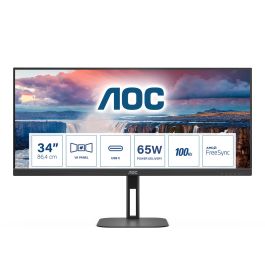 AOC CU34V5C/BK Monitor Curvo VA 34" WQHD (3440x1440) 100Hz 4ms USB-C HDMI DP Altavoces Negro