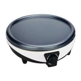 Little Balance 8212 Crepiere Duo 1000 W, Eléctrica 2 en 1 para Crepes y Panqueques, 2 Platos Antiadherentes, Termostato, Negro/Blanco