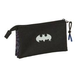 Safta Estuche Portatodo Triple Batman Tres Cremalleras Bolso Escolar 120x220x30 mm