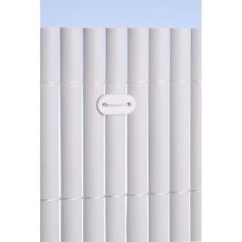 Nature Conjunto de 26 Cierres de Malla para Cañizos y Pantallas Plásticas, con Lazos de Alambre Plastificado de 14 cm, Blanco