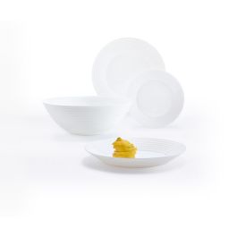 Luminarc Vajilla Opal Harena 19 Piezas - 6 Personas Vidrio Templado Resistente Blanco