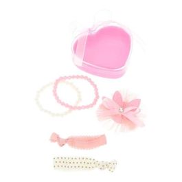 Set de 5 accesorios en cajita corazón (2 pulseras, 2 gomas y gancho para pelo) Set de 5 accesorios en cajita corazón (2 pulseras, 2 gomas y gancho para pelo)
