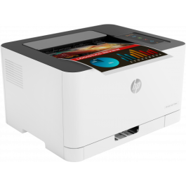HP 4ZB95A Impresora Láser Color 150nw WiFi Compacta para Oficina, 18 ppm Negro, 4 ppm Color, USB, Ethernet, AirPrint, Blanca