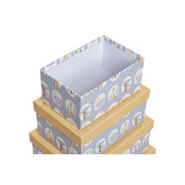 Caja Kids DKD Home Decor Azul Amarillo 33.5 x 15.5 x 43.5 cm Set de 10 Caja Kids DKD Home Decor Azul Amarillo 33.5 x 15.5 x 43.5 cm Set de 10