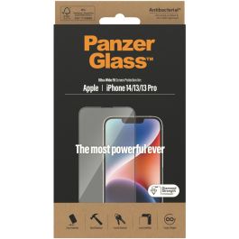 PanzerGlass Ultrawide AB Protector de Pantalla para iPhone 14/13/13 Pro Transparente - Vidrio Templado Antibacteriano, Anti-rayones y Golpes