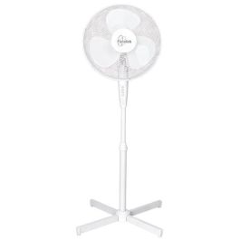 Farelek Ventilador de pie TENESSEE, Diámetro 40cm, Potencia 50W, 3 Velocidades, Oscilante, con Altura Ajustable 110-130cm, Color Blanco