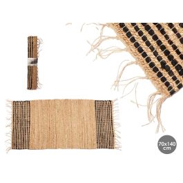 Alfombra de Yute y Algodón Rayas Negra 70x140 cm - Giftdecor (8 Unidades) Precio: 113.50000013. SKU: B1BSJK83LP