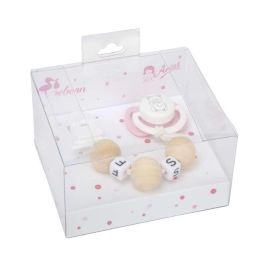 Muñecas Arias Set Chupete Rosa/Blanco con Cadena de Bolas de Madera y Pinza Blanca Precio: 6.89000015. SKU: B16SDQG3S6