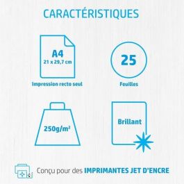 HP Q5456A Papel Fotográfico Brillo A4, Paquete de 25 Hojas