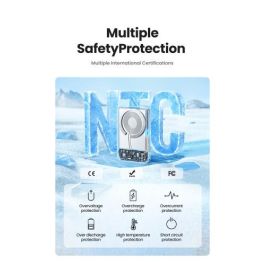 UGREEN 25208 Batería Externa 10000 mAh Cargador Inalámbrico Beige para iPhone 12-15 Series, Carga Rápida PD 20W