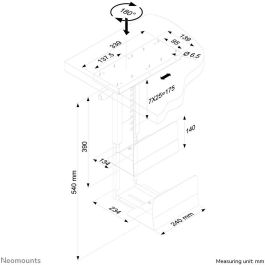Neomounts CPU-D250BLACK Soporte CPU Bajo Escritorio Giratorio 180°, Universal, 30 kg, H:39-54cm, W:13-23cm, Negro