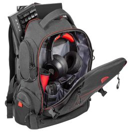 GENESIS Pallad 550 Mochila para Gaming 43,9 cm (17.3") Negro, Rojo con Compartimento para Portátil y Accesorios