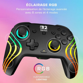 Turtle Beach Gamepad Afterglow Wave RGB Inalámbrico para Nintendo Switch 2 - Negro
