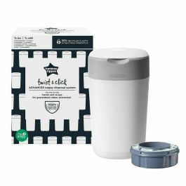 Tommee Tippee FFP Contenedor de Pañales Twist & Click para Aislamiento de Olores, Envoltura Individual, 98% Plástico Reciclado, Blanco
