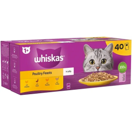 Whiskas Alimento Húmedo Gato, Aves en Gelatina, Pack 40x85 gr Precio: 16.6899997. SKU: B188CF9EFT