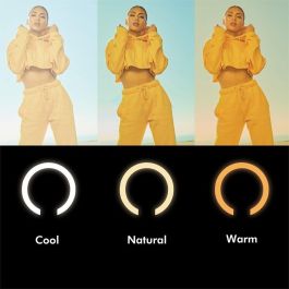 LogiLink Anillo de luz LED para Smartphone con Trípode y Palo Selfie integrado, 20cm