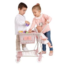 Carro compra koala portabebe con set 12 frutas para muñecas de hasta 50 cm 30x50x62 cm