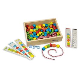 Juego Andreutoys Formas Para Ensartar + 10 Cordones + 10 Plantillas Caja De 150 Unidades Surtidas