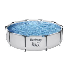 Bestway Steel Pro Max - Piscina Sobre Suelo Tubular 305x76 cm con Depuradora de Cartucho de 1249 L/h y Capacidad 4678 Litros