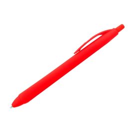 Boligrafo Liderpapel Gummy Touch Retractil 1,0 mm Tinta Roja 12 unidades