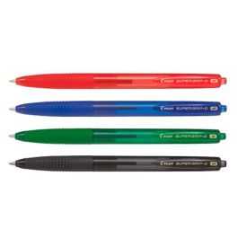 Boligrafo Pilot Super Grip G Azul Retractil Sujecion De Caucho Tinta Base De Aceite 12 unidades