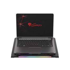 GENESIS Oxid 450 Base Refrigeradora para Portátil 15.6" con 5 Ventiladores, Iluminación RGB, USB Hub y Panel de Aluminio, Negro
