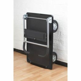 Meister Carro de plataforma plegable 300 kg, ruedas neumáticas (2 giratorias 360° con freno), superficie antideslizante 91x61 cm, 6 ojales.