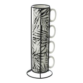 Juego de 4 Tazas Mug Secret de Gourmet Con soporte Porcelana