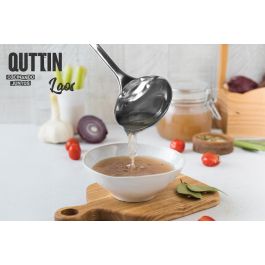 Quttin Cucharón Laos de Acero Inoxidable (SS) 30 cm - Utensilio de Cocina Robusto y Elegante para Servir Alimentos (12 Unidades)
