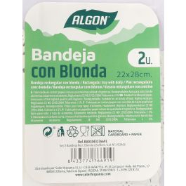 Set de 2 bandejas rectangulares Blonda 22x28 cm Algon (36 Unidades) Set de 2 bandejas rectangulares Blonda 22x28 cm Algon (36 Unidades)