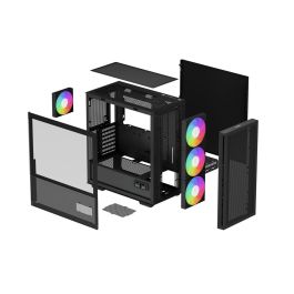 Caja de PC - DEEPCOOL - CH560 Digital (Negro) - Torre media - Formato ATX - 3x140mm A-RGB + 1x120mm A-RGB