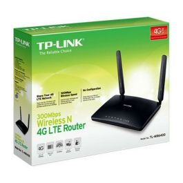 ROUTER INALÁMBRICO 4G TP-LINK TL-MR6400 - 2.4GHZ - 300MBPS - 3*LAN - 1*WAN - 1*SIM - 2 ANTENAS INTERNAS - 2 ANTENAS 4G LTE EXTERNAS