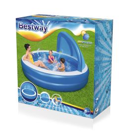 Bestway Piscina Hinchable 2 Camaras Parasol 241x241x140 cm +6 Años Jardin 54337