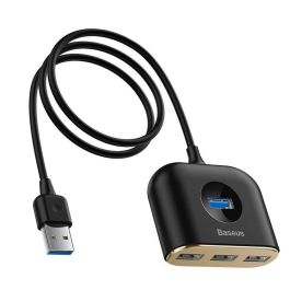 Hub USB Baseus Square round 4-in-1 Negro