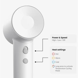 Secador de pelo - LAIFEN - 1HD12-G-EU-WH-004 SE-SPECIAL - Polipropileno - 2 accesorios - Blanco