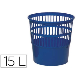 Q-connect Papelera de Plástico Rejilla 15 Litros Azul 285x290 mm