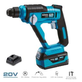 Koma Tools Martillo Percutor Perforador 20V Kit con Batería 4.0Ah, Cargador y Maletín SDS Plus 1.3J Pro Series Precio: 116.50000032. SKU: B137GLZJQS
