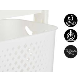 Kinvara Verdulero Plástico 2 Alturas con Ruedas, Blanco, 35 x 43 x 82 cm