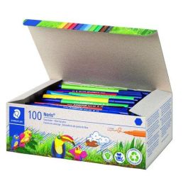 Staedtler Rotulador Noris 326 punta de fibra, pack de 100 unidades colores surtidos, tinta ANTISECADO Precio: 43.49999973. SKU: B1DMD4GR57